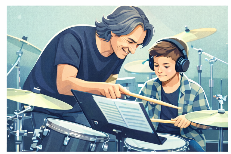 Drummer concluding a session